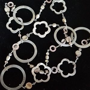 Handmade purple shell sterling link necklace